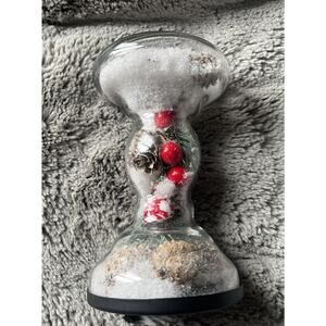 Christmas Hourglass Home Decoration Holiday Season's Glass 7in Multicolor